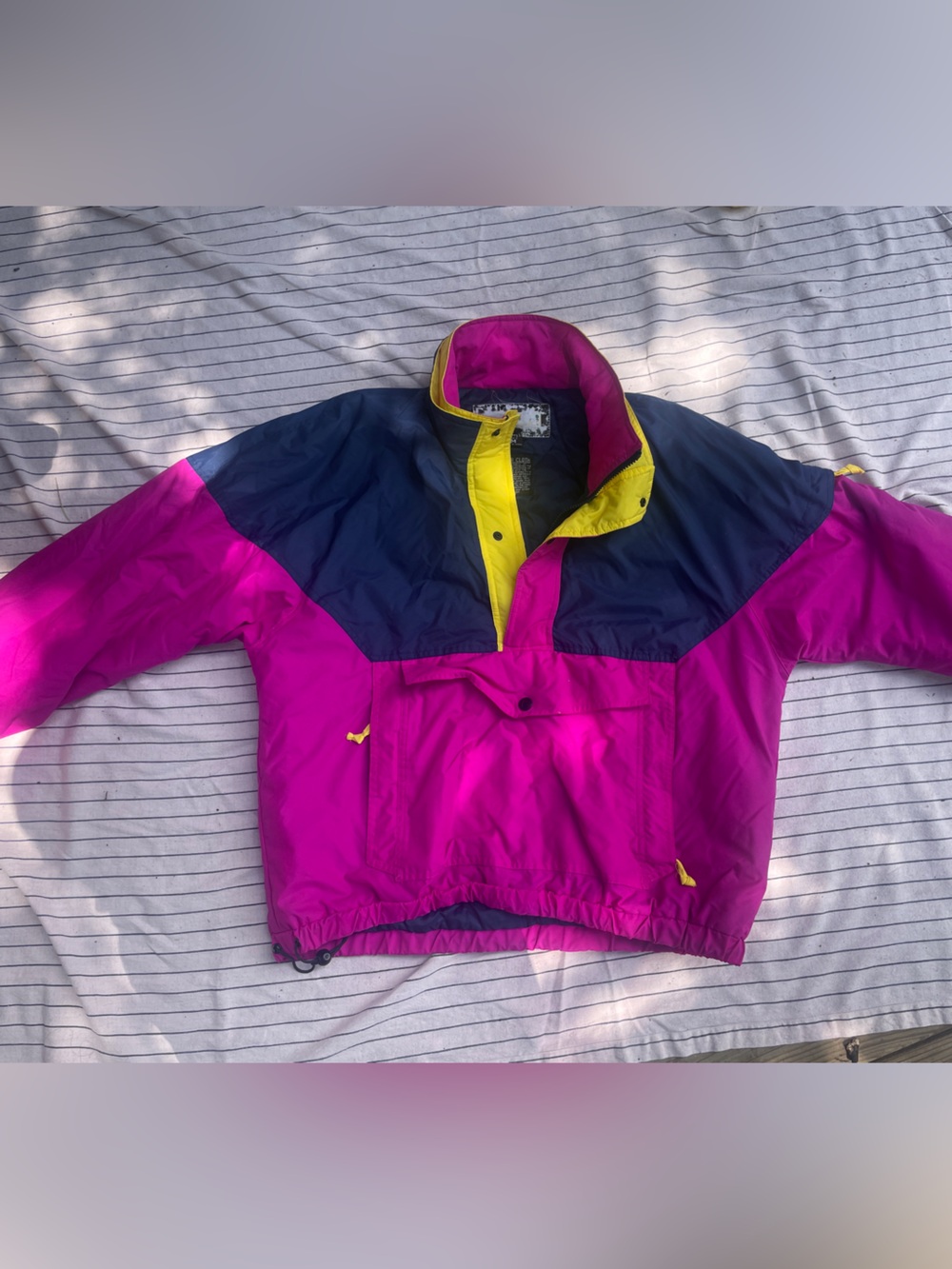 Pacific Trail Magenta, Navy & Yellow Pullover Raincoat